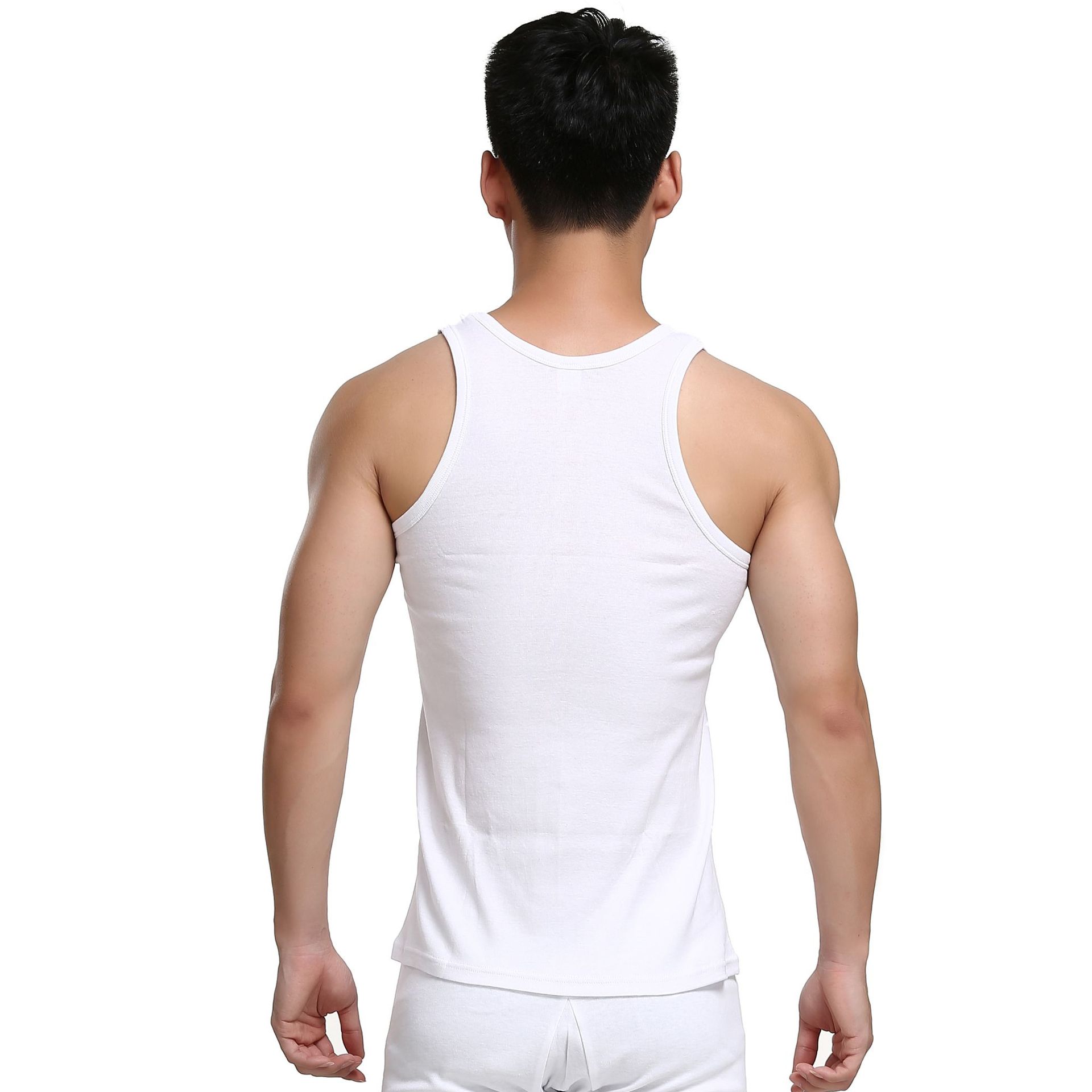 Men's Cotton Vest Hurdle Rib Vest Summer I-word Large Size Sports Threaded Vest Cotton Men's Summer Wholesale