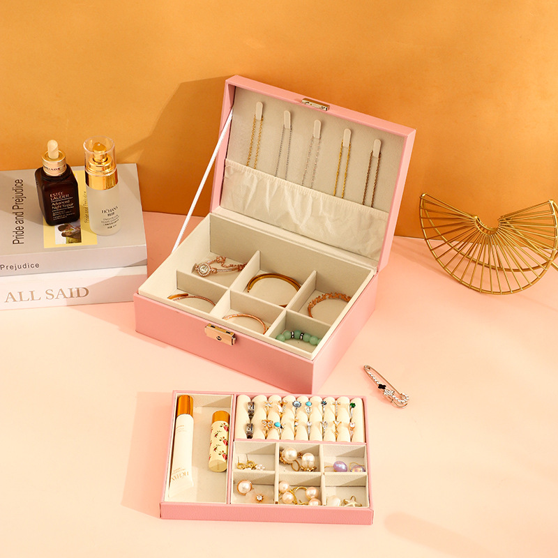 Large Capacity Wooden Watch Jewelry Storage Box Selected Hair Card Brooch 6 9 PU Leather Jewelry Packaging Box Gift Box