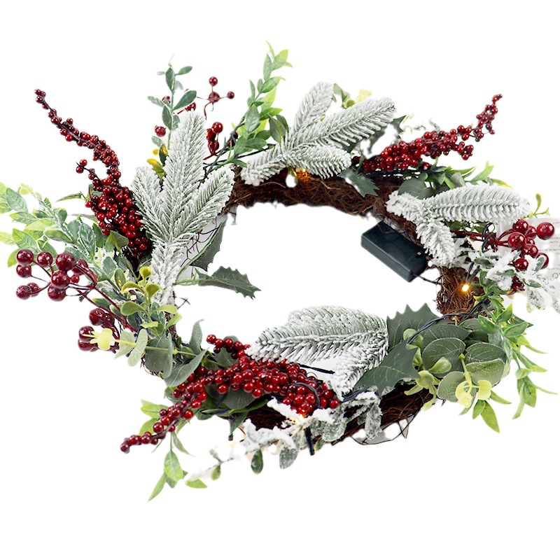 Simulation red fruit Christmas Wreath Christmas decorations window props home window Christmas wreath door hanging