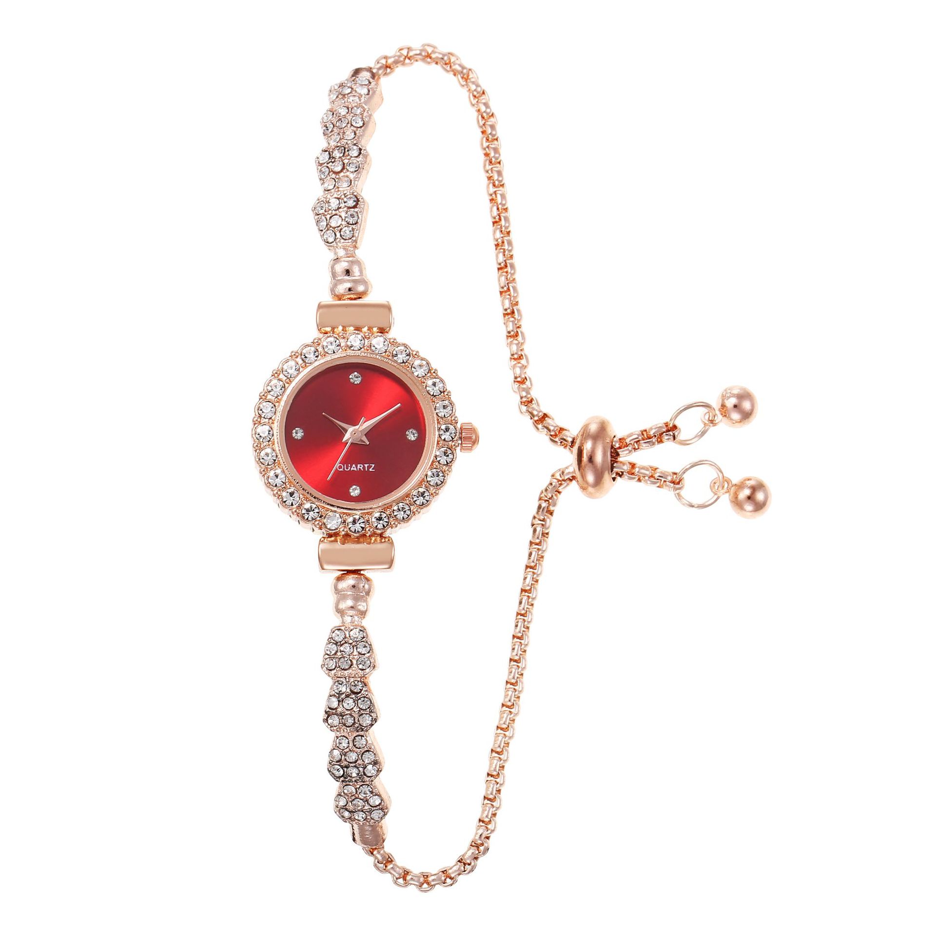 Fashionable Ladies' Watch with Diamonds in Round Design. A Women's Quartz Watch with a Freely Adjustable Bracelet