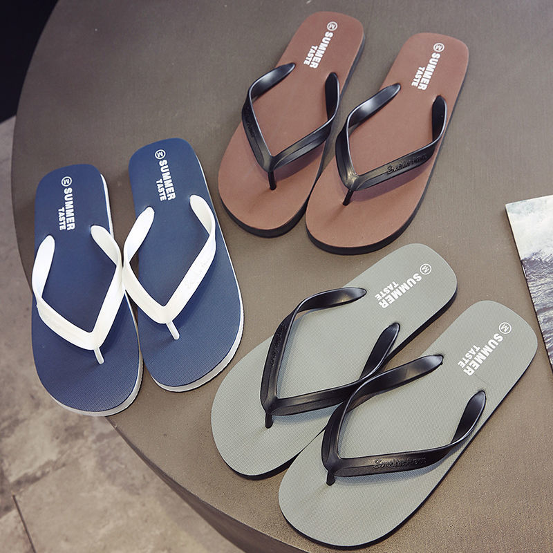 Flip flops men's summer Korean style fashionable outdoor student personality sandals non-slip dormitory soft bottom wear-resistant beach shoes