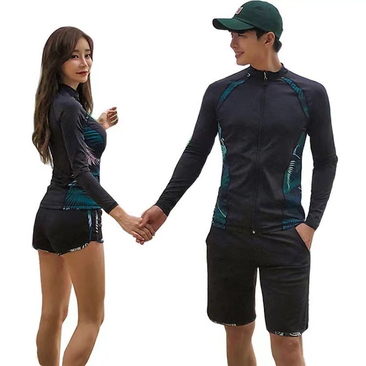 Korean couple's wetsuit, snorkeling mother's suit, split long-sleeved swimsuit, parent-child wear, conservative surfing foreign trade swimsuit