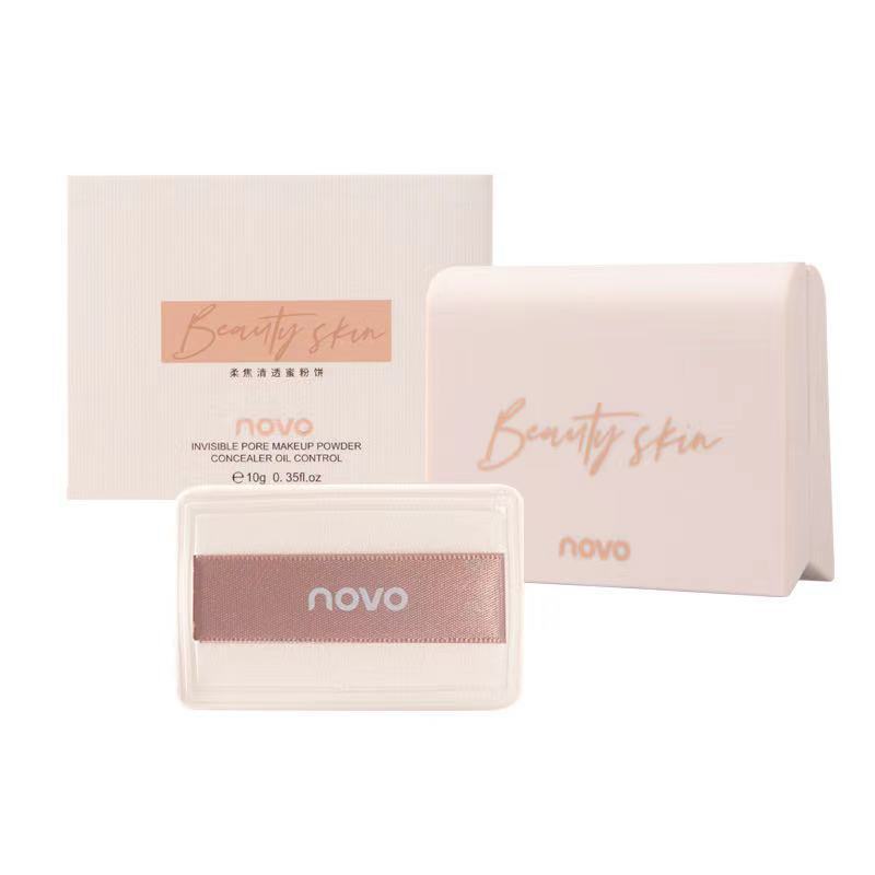 NOVO powder cake oil control makeup lasting waterproof dry and wet dual-purpose concealer honey powder ladies domestic Li Jiaqi recommended