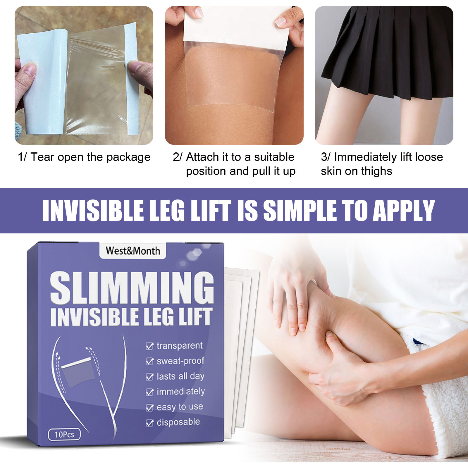 West & Month leg lifting patch moisturizing and shaping natural skin delicate lifting and tightening patch