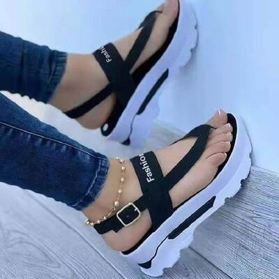 Europe and the United States cross-border new foreign trade sandals women's autumn and summer leisure daily walking clip toe platform increased 43 size women's shoes