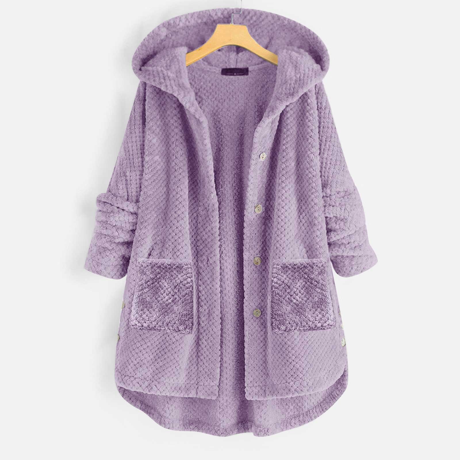 Cross-border Amazon plus size women's winter hooded double-sided fleece sweater fashion woolen mid-length European and American coat for women