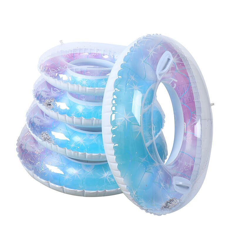 Cross-border ins thickened Internet celebrity handle sequined starry sky swimming ring adult children PVC swimming ring underarm water ring