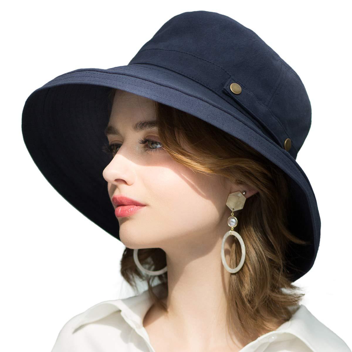 Cross-border Outdoor Women's cotton wide-brimmed sun hat beach hat summer travel bucket cover fisherman hat face-covering sun hat