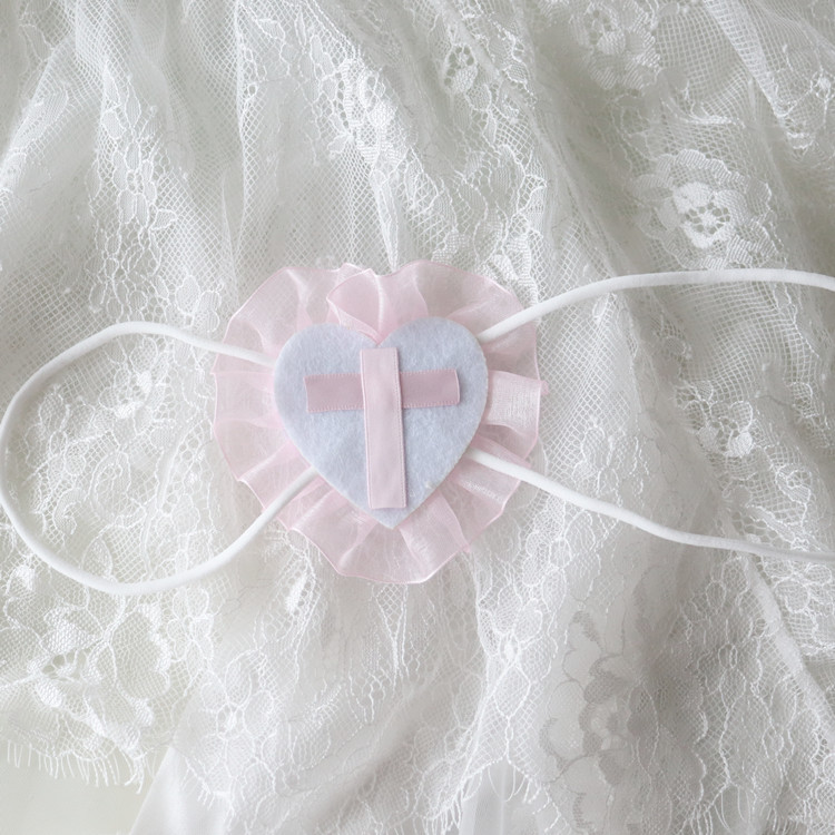 Middle Two Cross Blindfold Subculture Cute Disease Cute Hand-made Jewelry Homestead Thunder Water Pink Purple