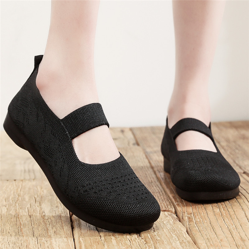 New polyurethane bottom 2023 JingRui old Beijing cloth shoes mother shoes fly weave breathable flat bottom anti-slip work shoes