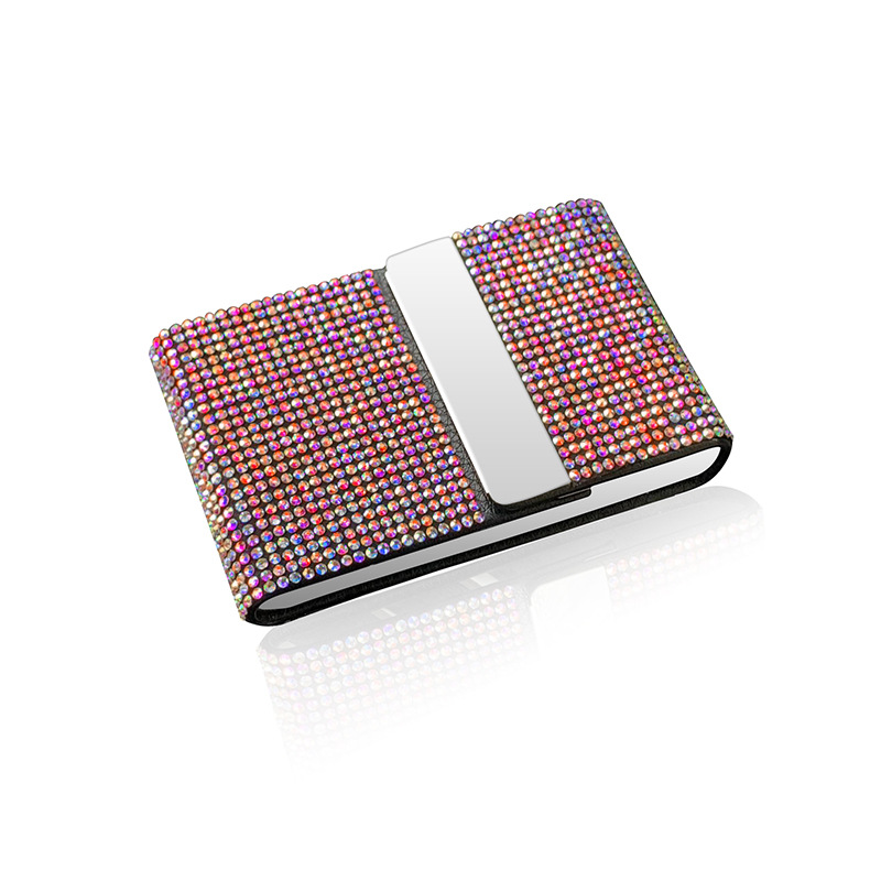 Car-mounted Diamond bingbing Business Card Holder Car Card Bag Stainless Steel Card Holder Diamond Card Holder Flip Cover