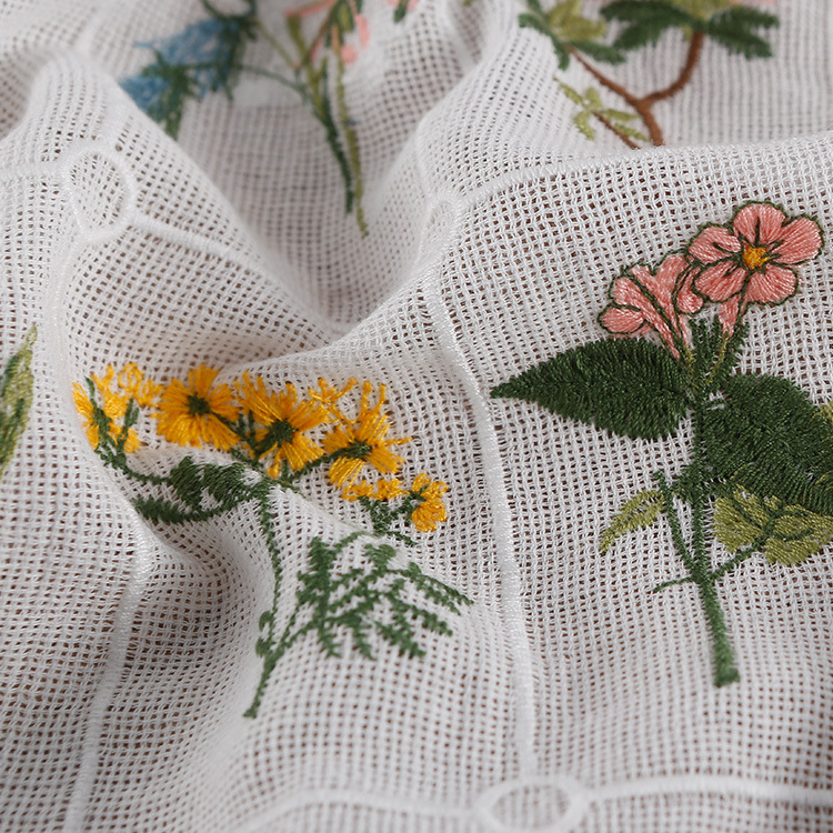 Factory Supply Jiugongge Plant Flower Embroidery Fabric Hand Made Fashion Household Products Dress Decorative Fabric