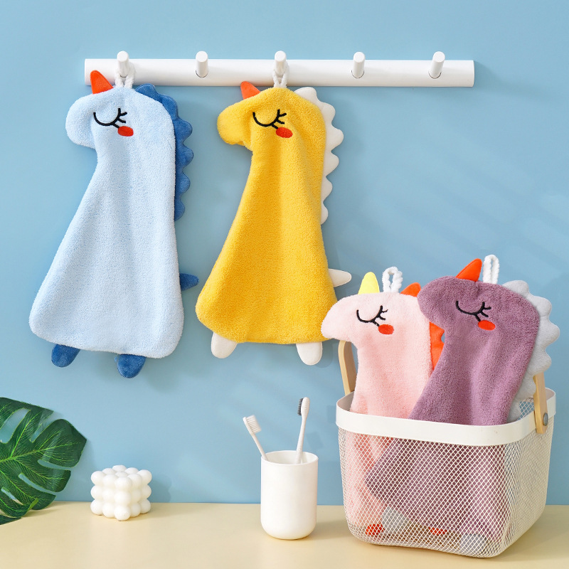 Dinosaur Wipe Hand Towel Cute Hanging Kitchen Wipe Hand Towel Creative Cartoon Children's Towel Light Luxury Household Wipe Hand Cloth