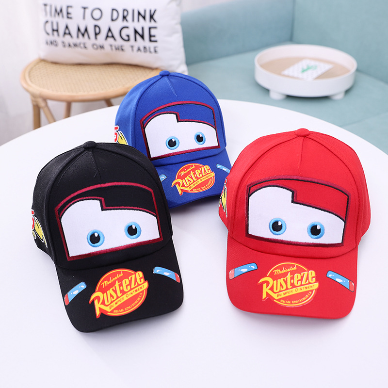 Korean Style Children's Hat Spring and Autumn New Lightning McQueen Boys' Cap Cartoon Car Story Baseball Cap