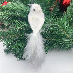 Artificial bird Easter Halloween small red bird white gardening decoration fake bird can be fixed