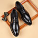 Aofu Shoes 3202 Men's Casual Business Foot Set Embroidered Pointed Toe Leather Shoes OPP Zipper Bag No Shoe Box