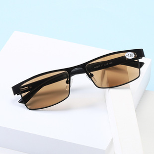 New Style Presbyopic Glasses Elderly Men's Glasses Elderly Fashion Presbyopic Glasses Metal Optical Frame 072 Tea Piece