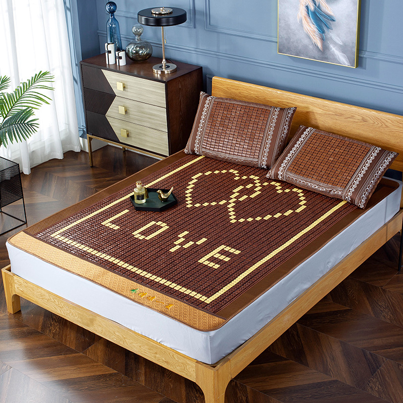 Summer new mahjong mat bamboo bed mat 1.5 m 1.8m summer folding bamboo single double mat mat manufacturer