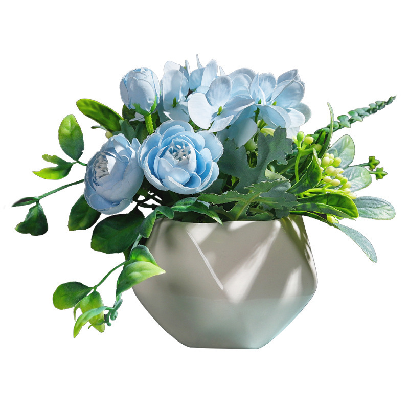 Északi egyszerű geometrikus művirágdíszek nappali étkezőasztal cserepes növénydíszek otthon zöld növény bonsai virágdíszek_voghion.com