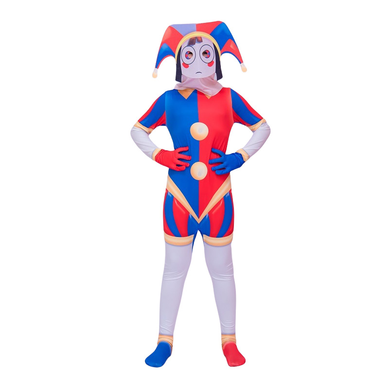 Cross-border new magic digital circus cosplay jumpsuit performance jumpsuit pamny clown cos suit