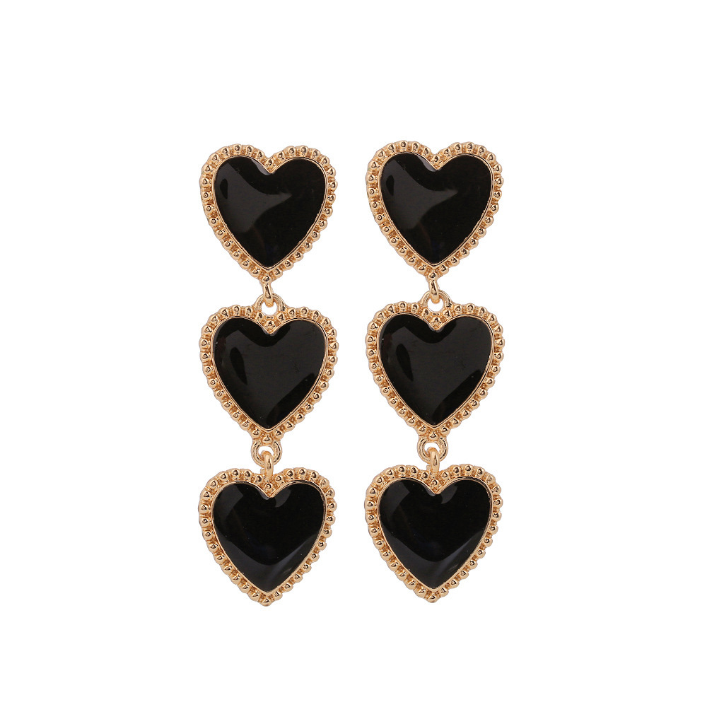Cross-Border fashion foreign trade new elegant dripping red Love earrings simple European and American Peach heart tassel earrings