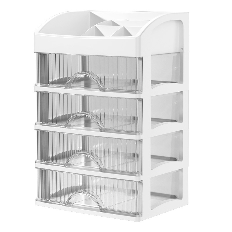 Fashion crown storage compartment drawer desktop storage cabinet suit separated transparent cosmetic jewelry organizing cabinet