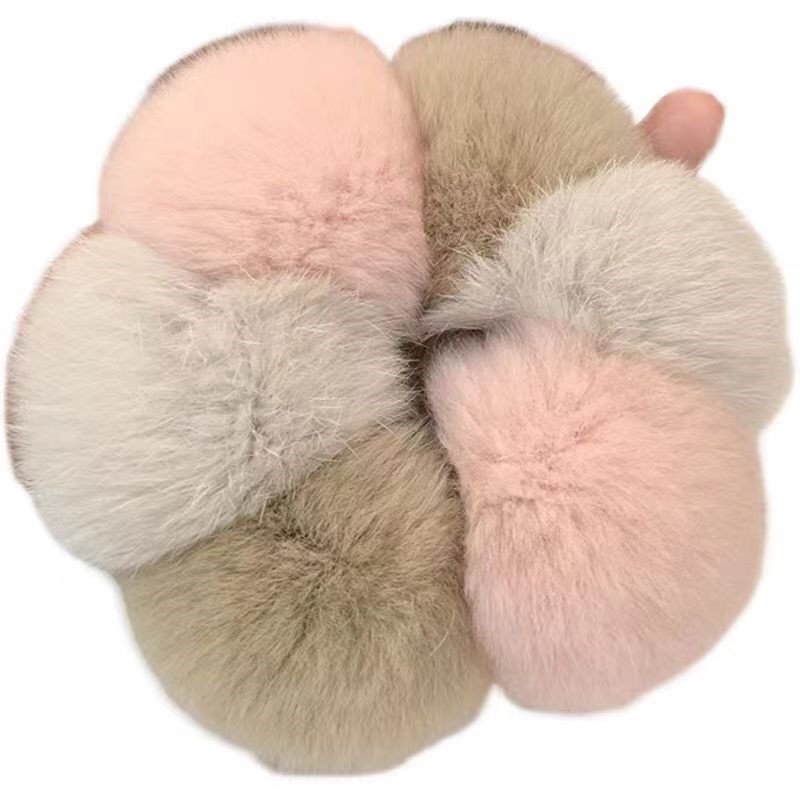 Factory wholesale autumn and winter New Real Rex rabbit hair ring ins hair rope color large intestine Korean hair accessories