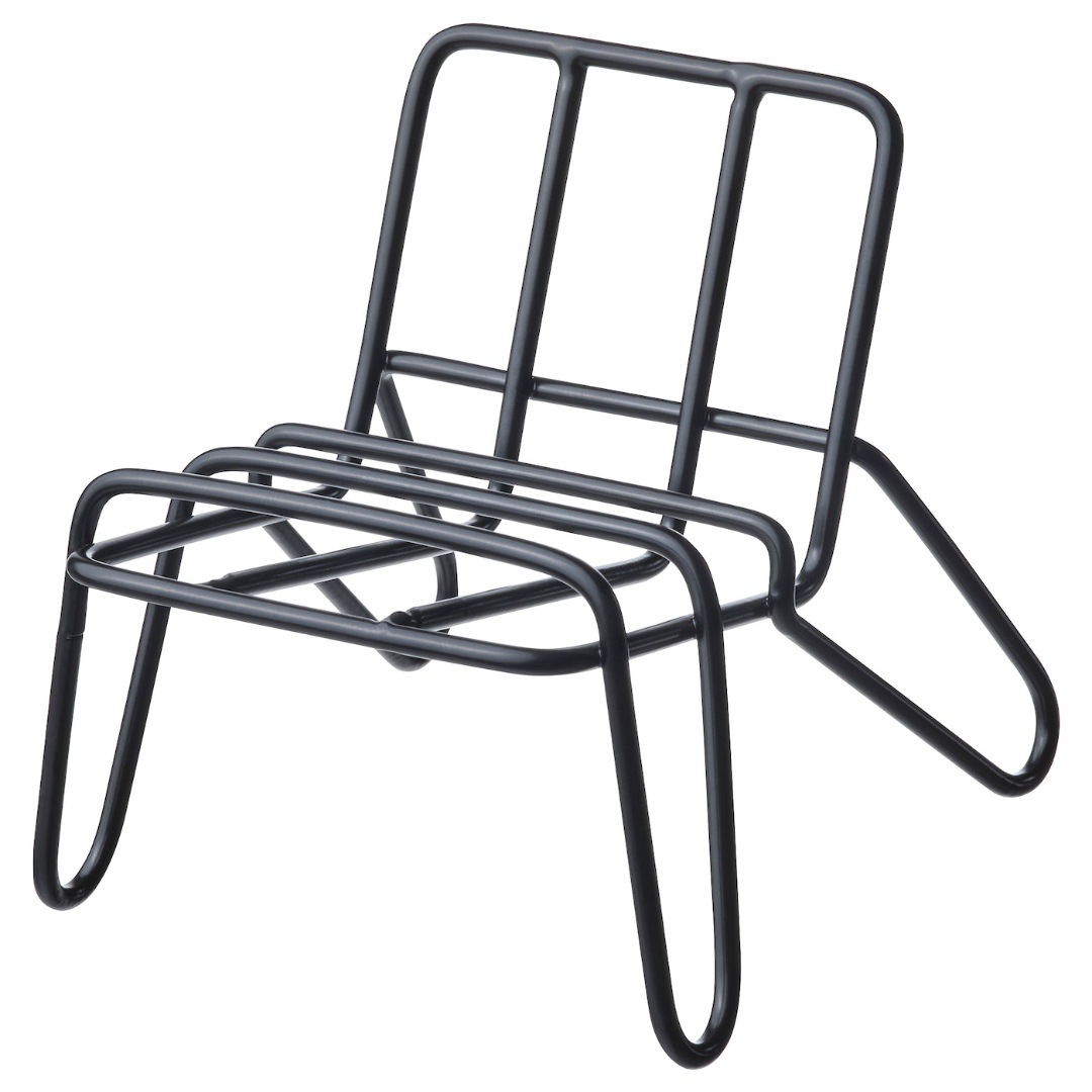 Crooked Mobile Phone Stand Black Metal Mobile Phone Holder Adjustable Angle Lazy Desktop Small Chair Mobile Phone Holder