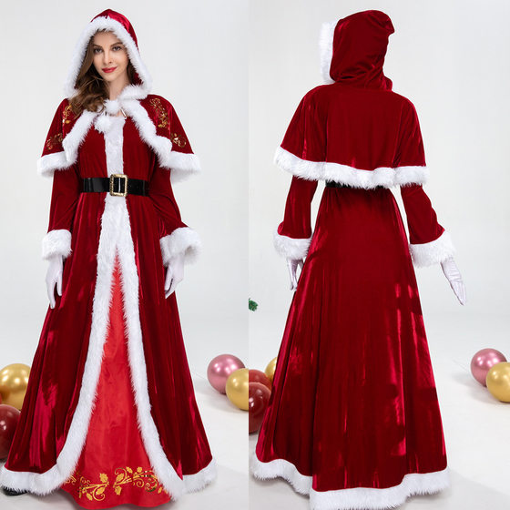European and American Christmas Old Couple Costume Vintage Palace Long Dress Women cosplay Fancy Dress