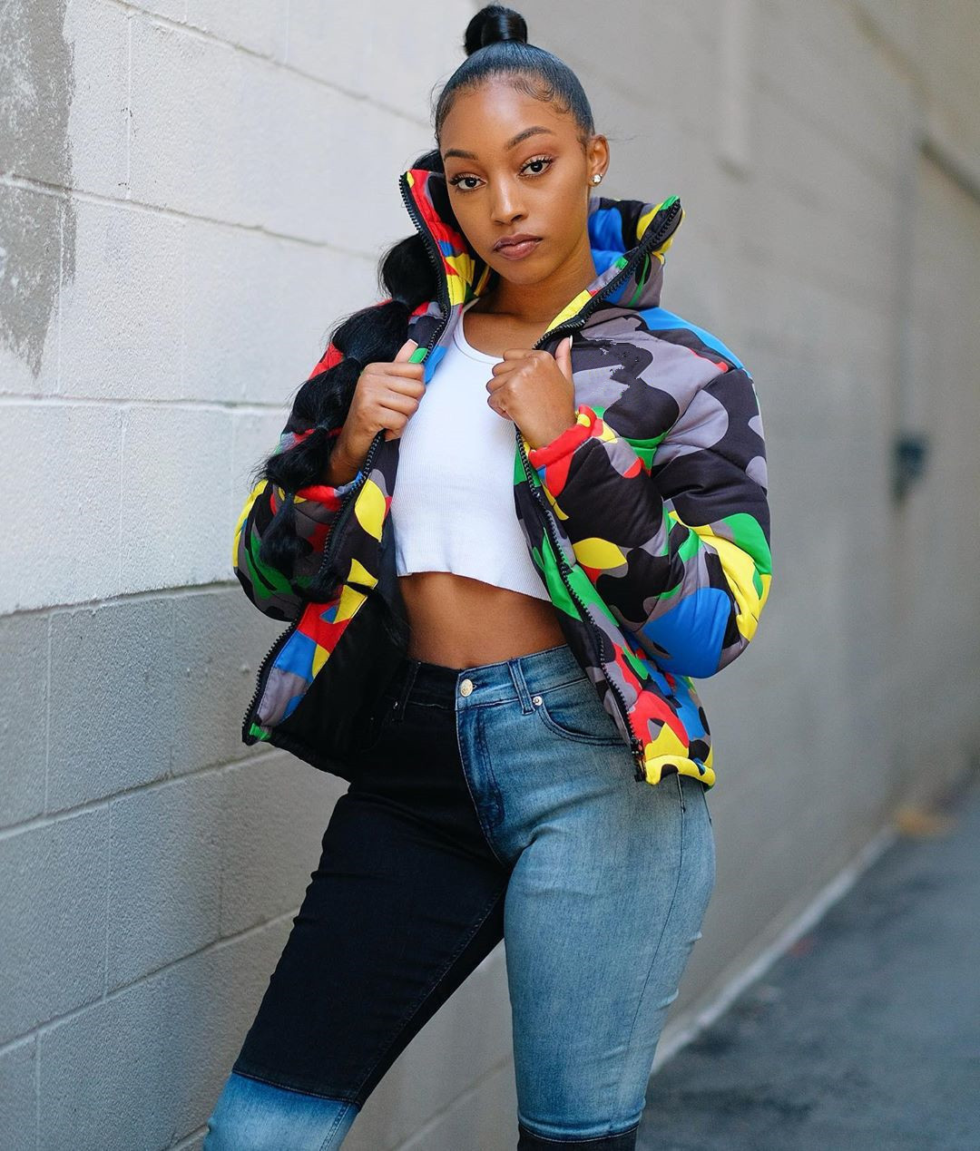 Cross-Border women's new men and women can wear color camouflage printing and dyeing bread clothing cotton-padded jacket