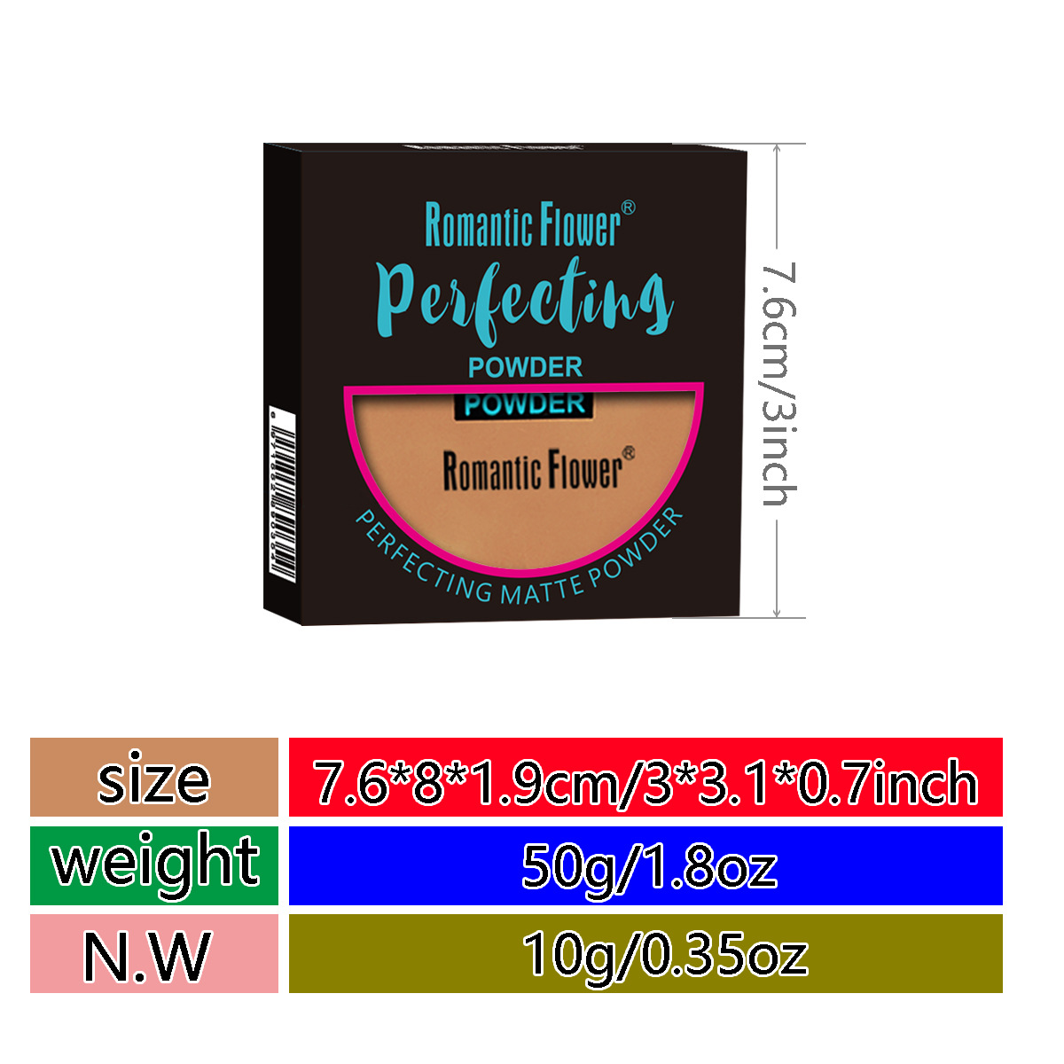 For cross-border foreign trade export dark powder cake single layer matte Waterproof Concealer Cosmetics makeup pressure powder with puff