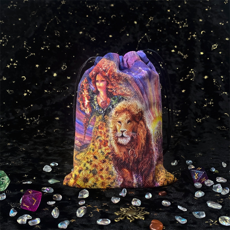 2023 New Twelve Constellation Flannel Bag Color Tarot Tablecloth Bag Birthday Small Objects Gift Drawstring Bag