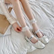 Lace Lace Socks Women's Summer Thin Transparent Loving Heart Glass Silk Mid-Length Socks Japanese Style Lolita Sweet Socks