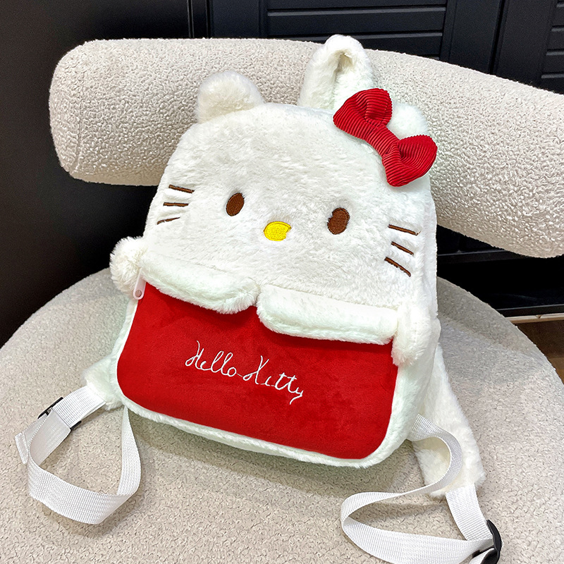 hellokitty schoolbag female cute cartoon new children's backpack student bag plush commuter niche bag