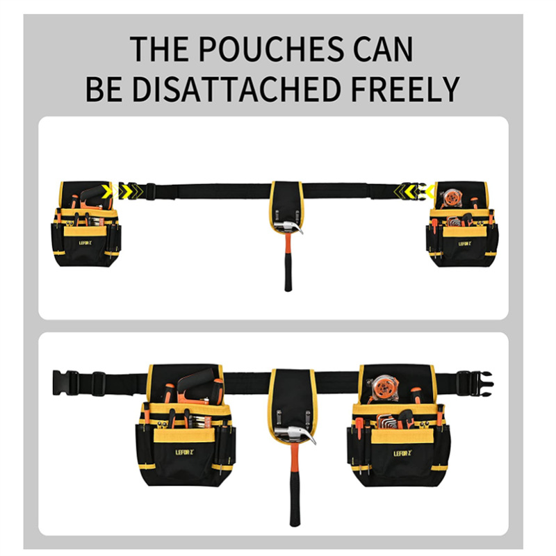 Multifunctional Thickened Oxford Cloth Tool Kit Wear-resistant and Durable Waist Pack Iron Hook Single Pack Double Pack Electrician Repair Bag