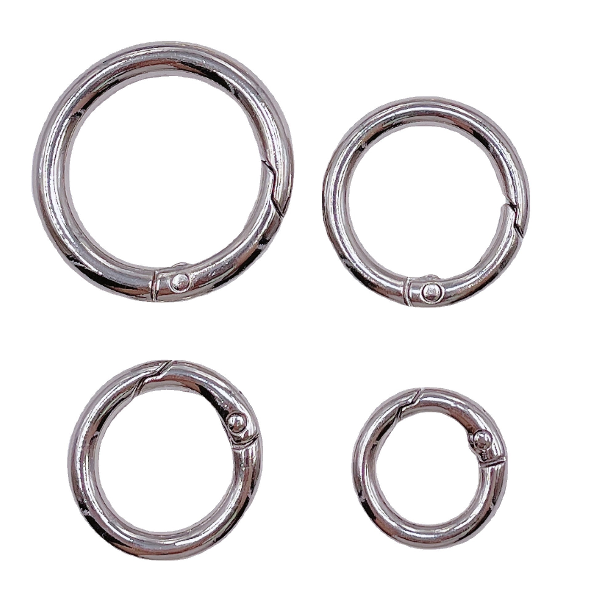 Zinc alloy spring buckle hanging plated spring ring bag DIY accessories open ring bag hanging buckle fur ball pendant
