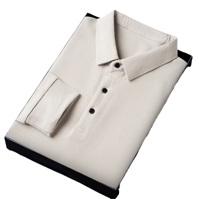 Long sleeve T-shirt men's autumn New lapel men's polo shirt basic fashion all-match solid color casual men's top