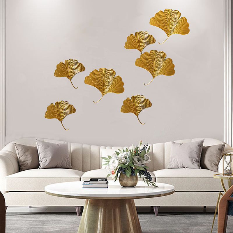 New Chinese Metal Ginkgo Leaf Wall hanging DIY Wall hanging Iron Wall Decoration for Living Room Hallway