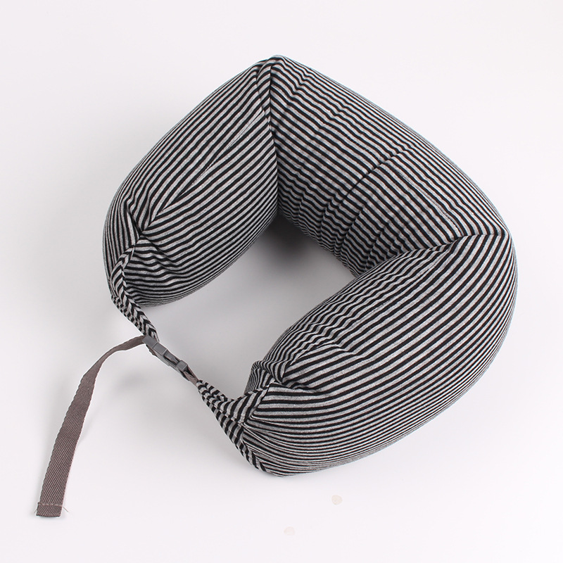 Japanese-style Foam Particle Pillow Pure Cotton Multi-function Travel Pillow u-shaped Neck Protection Pillow for Car and Airplane Pillow Non-printed u-shaped Pillow