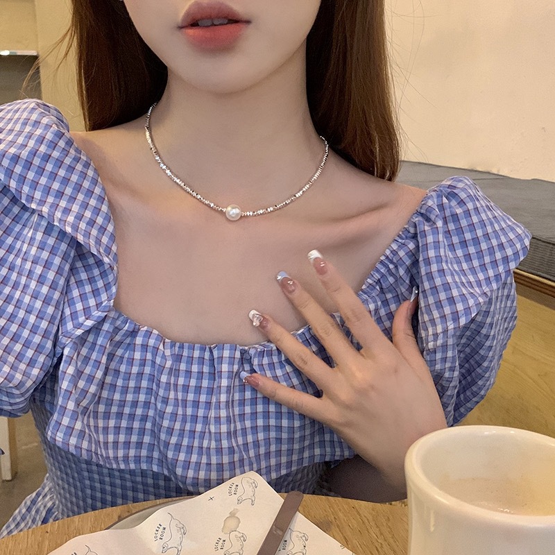 [High Quality] Broken Silver Pearl Necklace Light Luxury Niche Necklace Women's Summer 2024 New Clavicle Chain