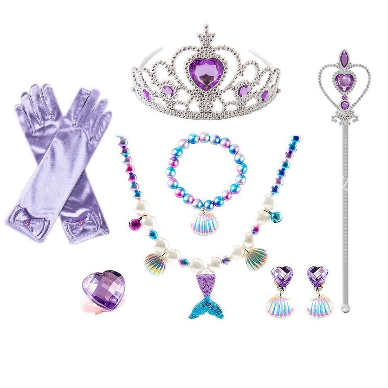 Factory spot Amazon cross-border children's role-playing stage performance clothing accessories mermaid necklace set