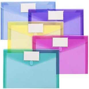 Factory Direct Amazon popular A4 Velcro file bag transparent waterproof material file bag printable Logo