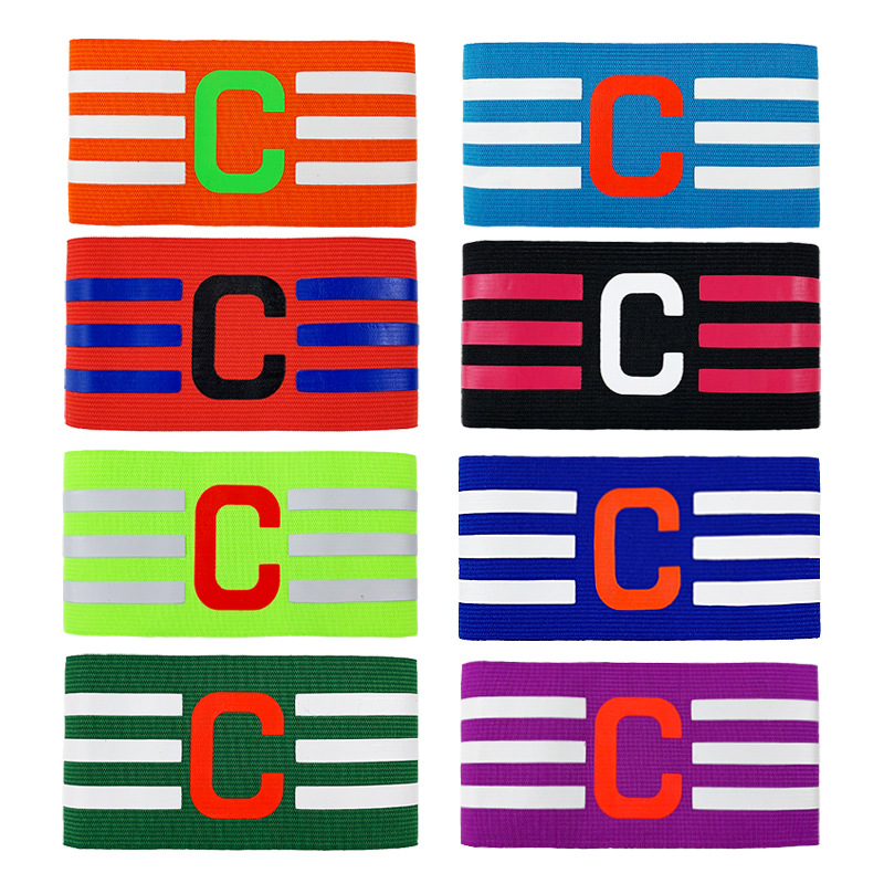 Football captain's armband Football C- band armband blank solid color three-bar armband elastic band wrapped arm logo