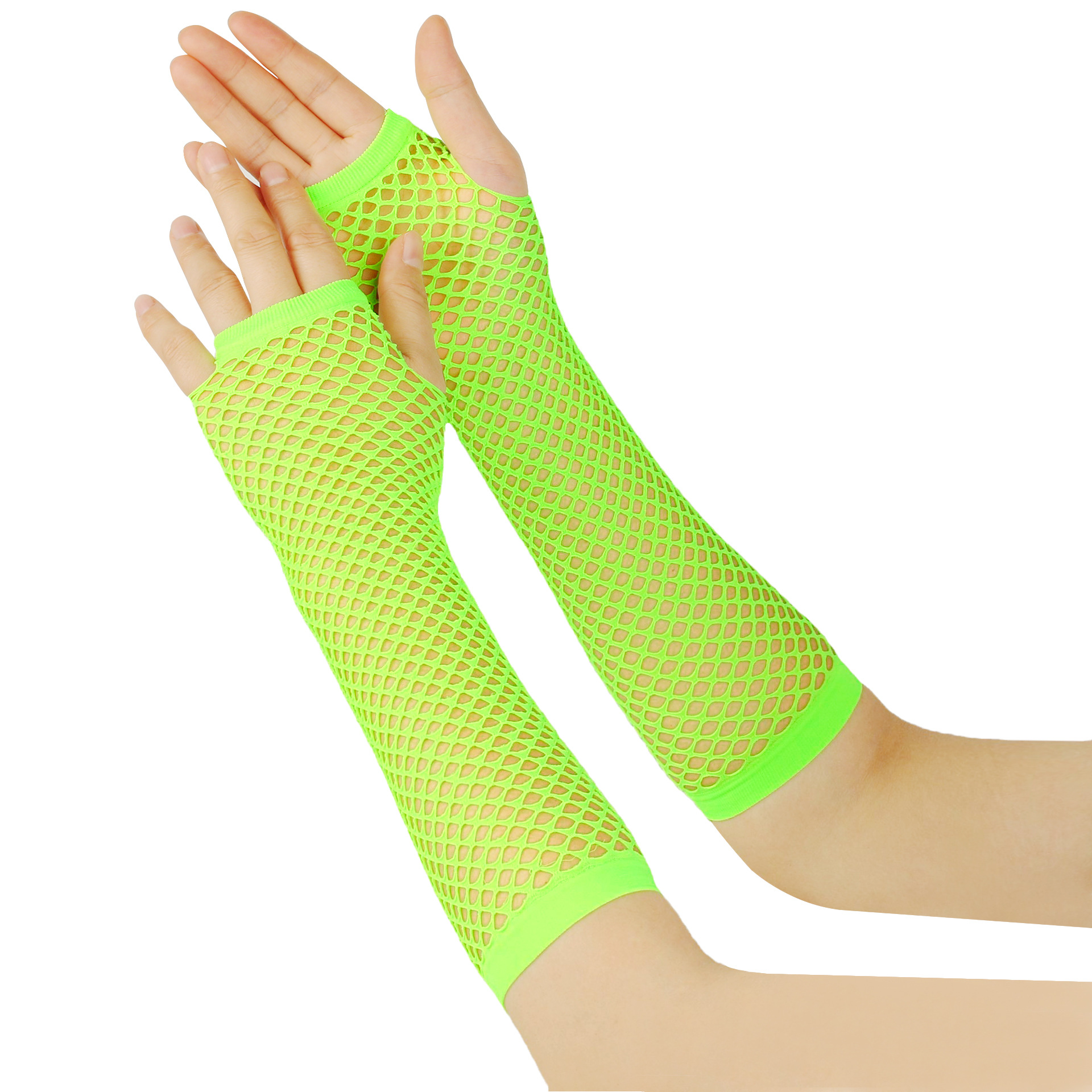 Gants élastiques en filet de pêche épais européens et américains, gants longs sexy punk, gants d'étiquette de fête en boîte de nuit à demi-doigts, gants transfrontaliers_voghion.com