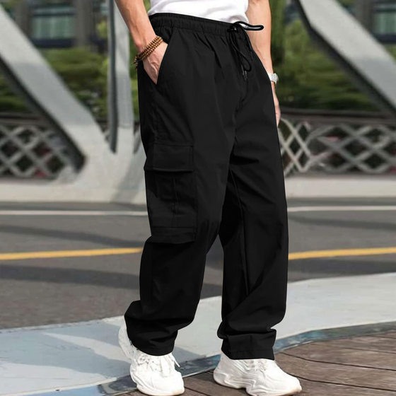 2023 Amazon New Summer Youth Casual Pants European and American Men's Loose Straight Casual Pants for Men