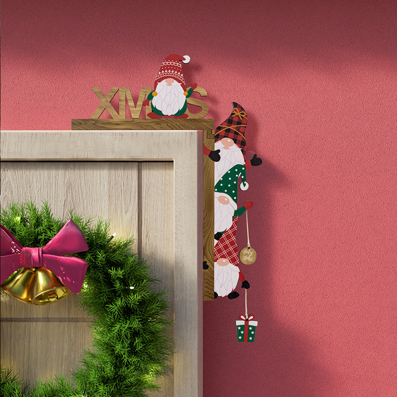 Haobei cross-border hot selling new Christmas creative Christmas door frame pendant home atmosphere layout table corner decoration_voghion.com