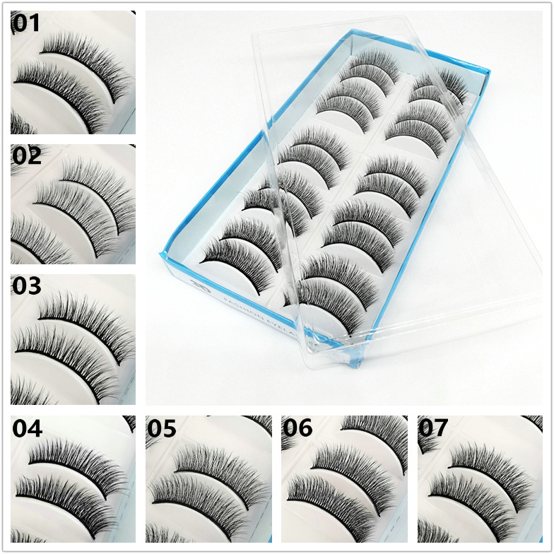 Cross-border supply source 10 pairs of 3D natural and realistic false eyelashes with multi-layer crossover, factory wholesale