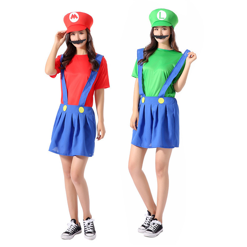 Halloween super Mary costume Mario children adult parent-child stage performance costume split super Mary