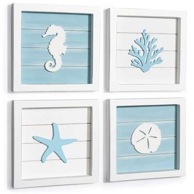 Amazon Wooden Home Summer Bathroom Listing Beach Wall Decorative Marine Crafts Wall Decorative Pendant