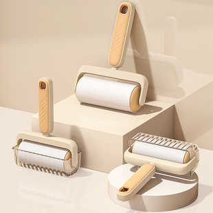 Light luxury sticky brush sticky device household clothing cat hair removal dust removal roller brush tearable long handle roller sticky device